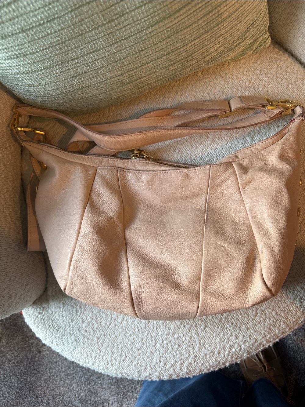 Hammitt Morgan Blush Pink Leather Shoulder Bag with Gold Hardware - Picture 3 of 7